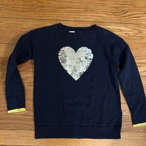GAP Navy Blue Kids Sweater with Sequin Heart